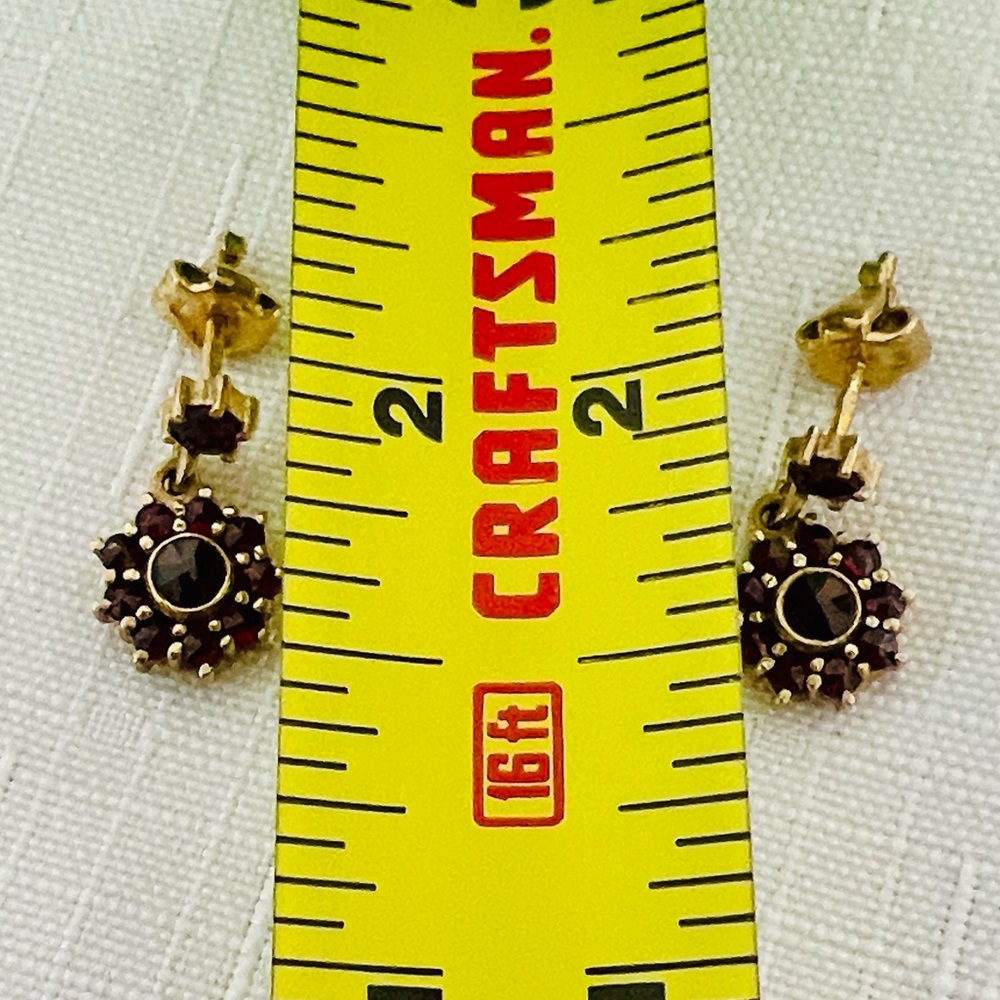 Vintage / Rare G~900 Garnet Earrings ( 21.6 K ) - Picture 5 of 7